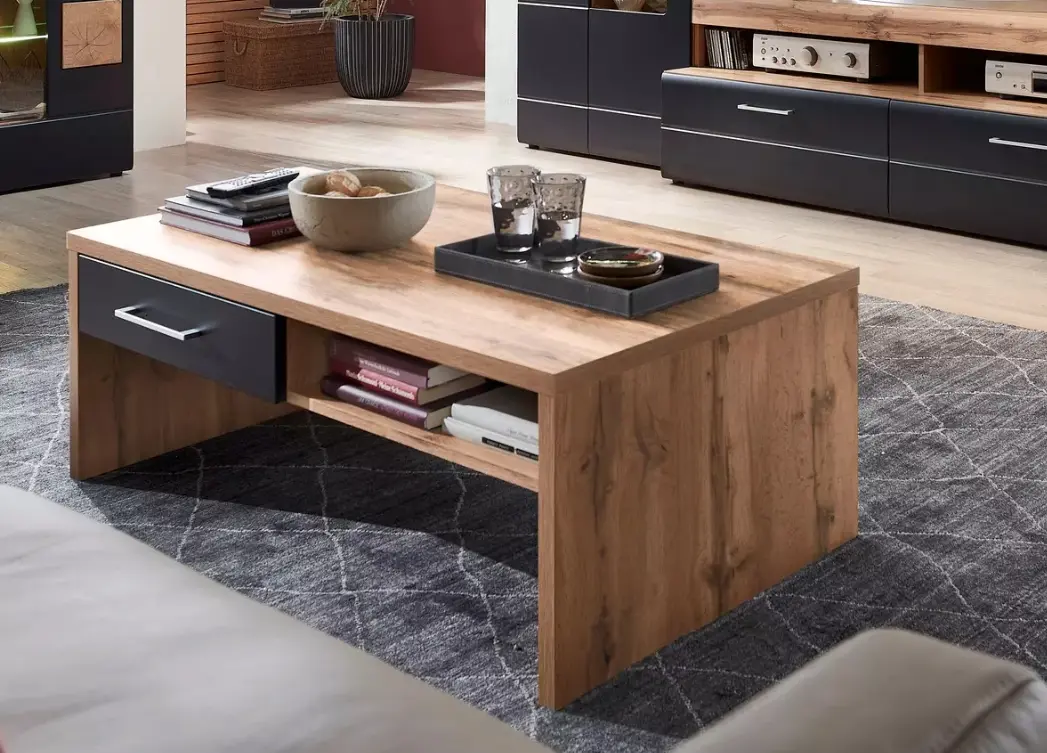 Innostyle Couchtisch/Beistelltisch Sonate schwarz, braun, Eiche, Holz