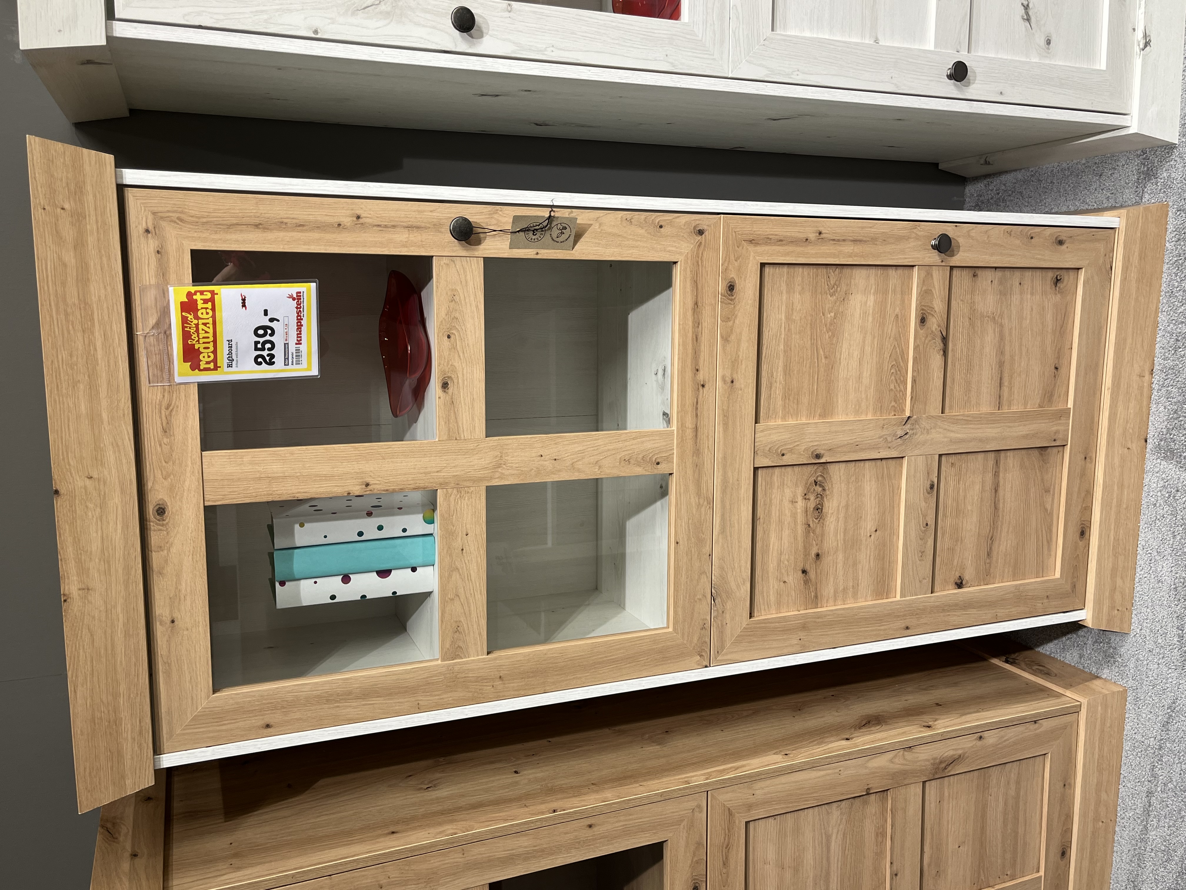 Highboard Matrix - Artisan weiß / Asteiche