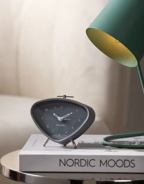 Karlsson Alarm Clock Triangle Dark Grey 11,4x9,3x4,8 cm