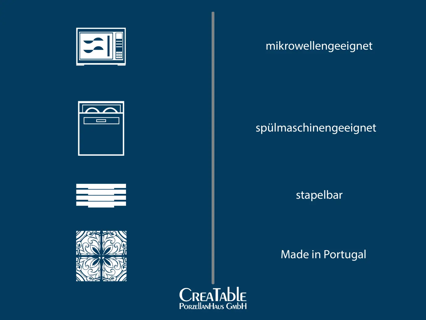 CreaTable Kombiservice Uno BLACK 16-tlg