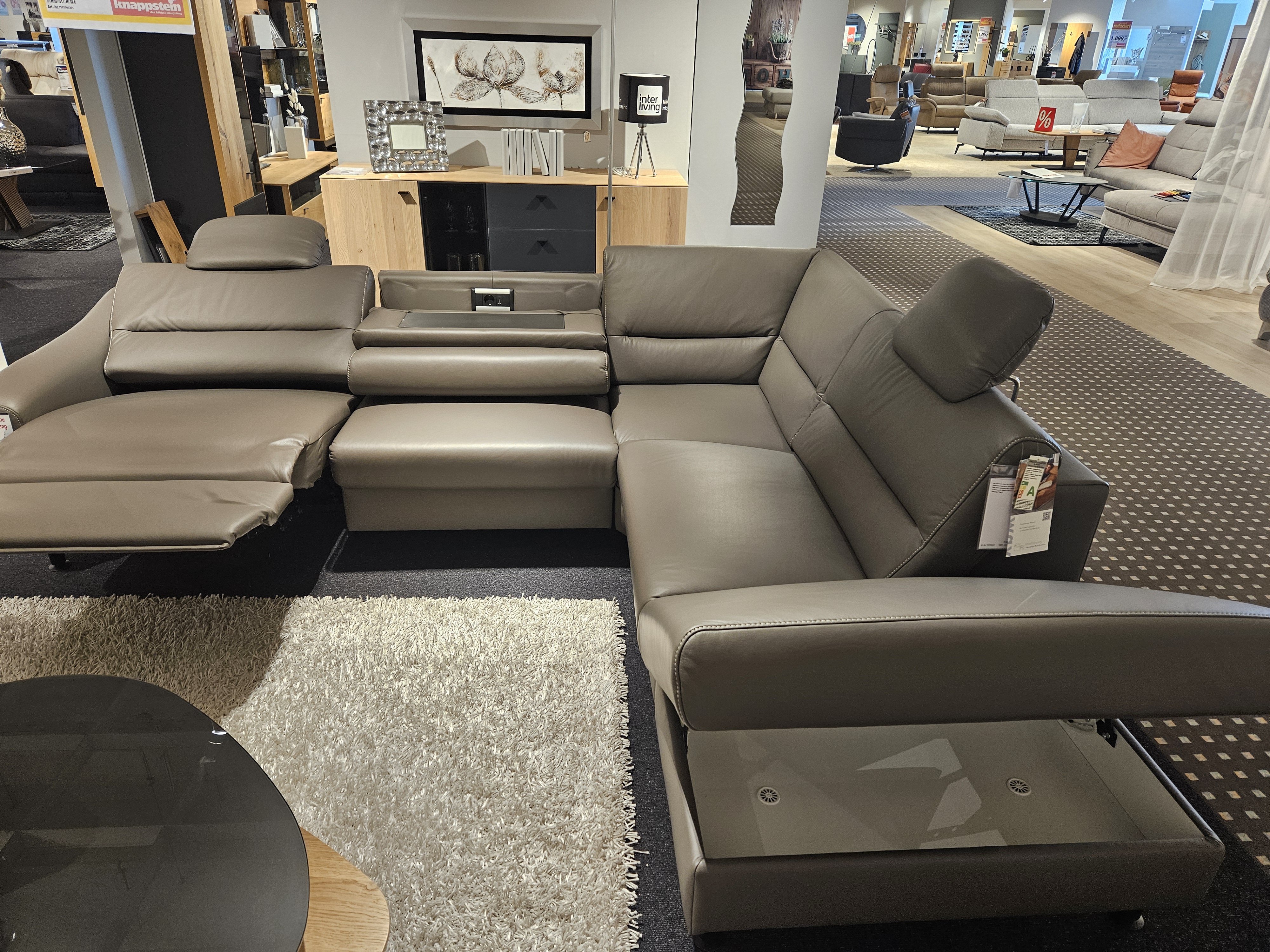 Garnitur Interliving 4355 Leder Lava inkl. Funktionen