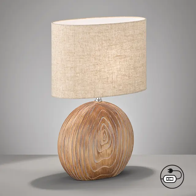 F&H Tischleuchte, 50608 Holzfarben