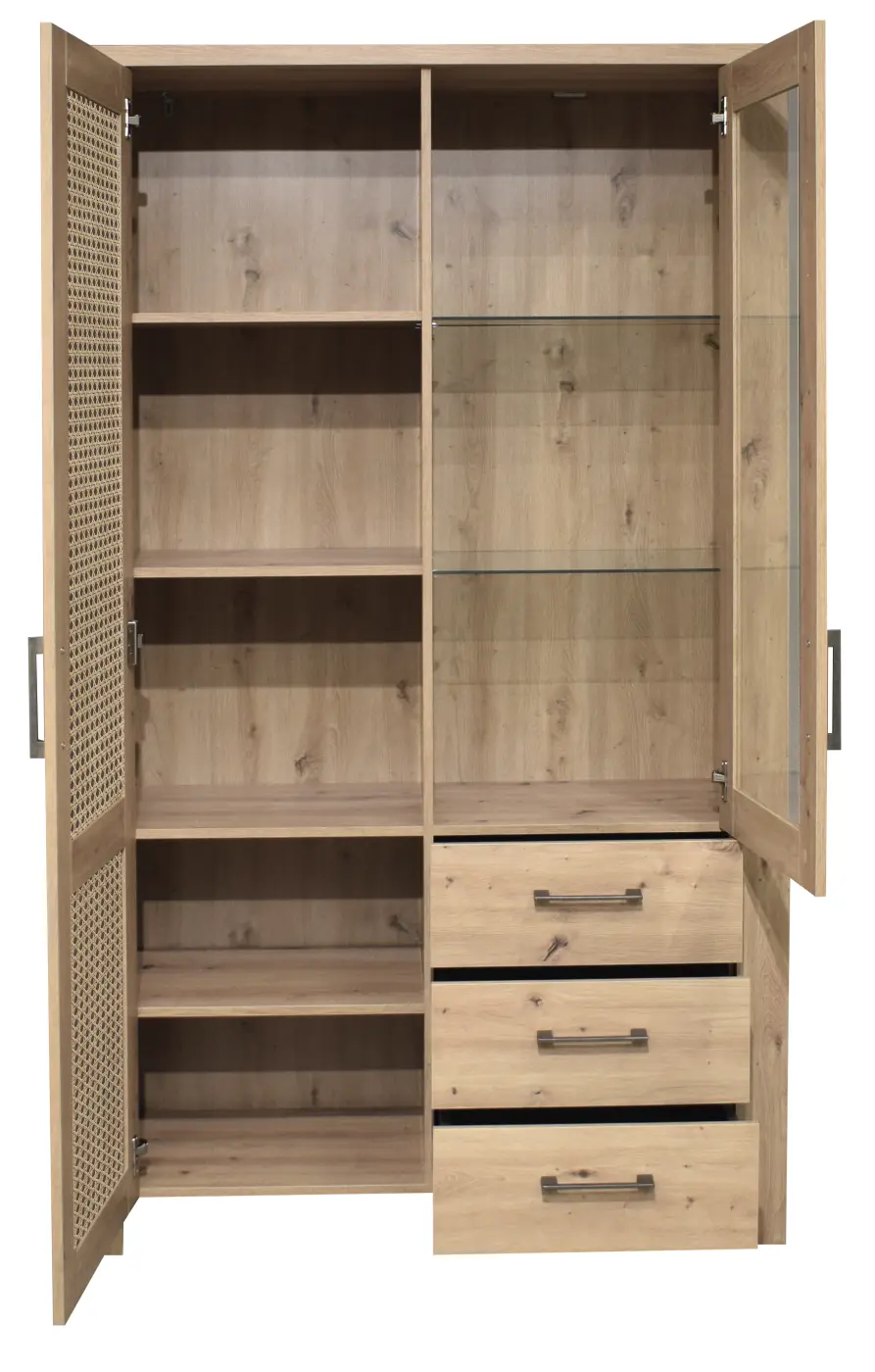 Mäusbacher Vitrine Mares asteiche/wiener geflecht-asteiche