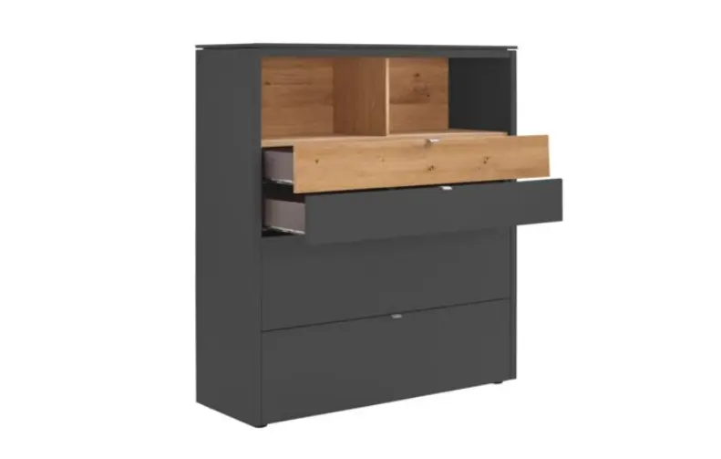Venjakob Highboard Game Lack anthrazit matt ca. 127x140x43 cm