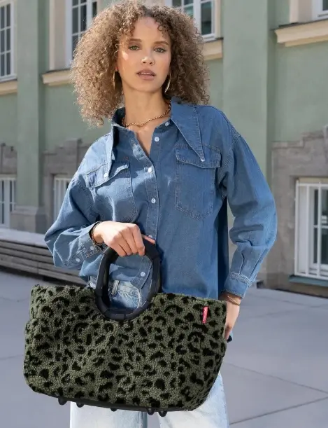 Reisenthel Loopshopper M Teddy leo olive ca. 40x26x20 cm