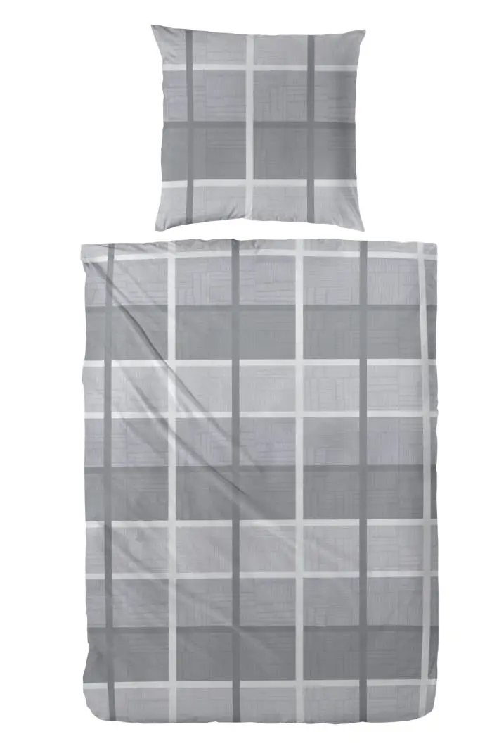 Hahn Haustextilien Bettwäsche Biber Grau 135x200 cm, 80x80 cm