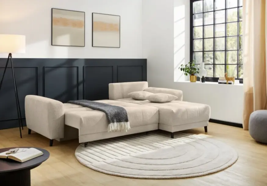 JOB Polstergarnitur Beverly Beige ca. 251x73/85x172 cm