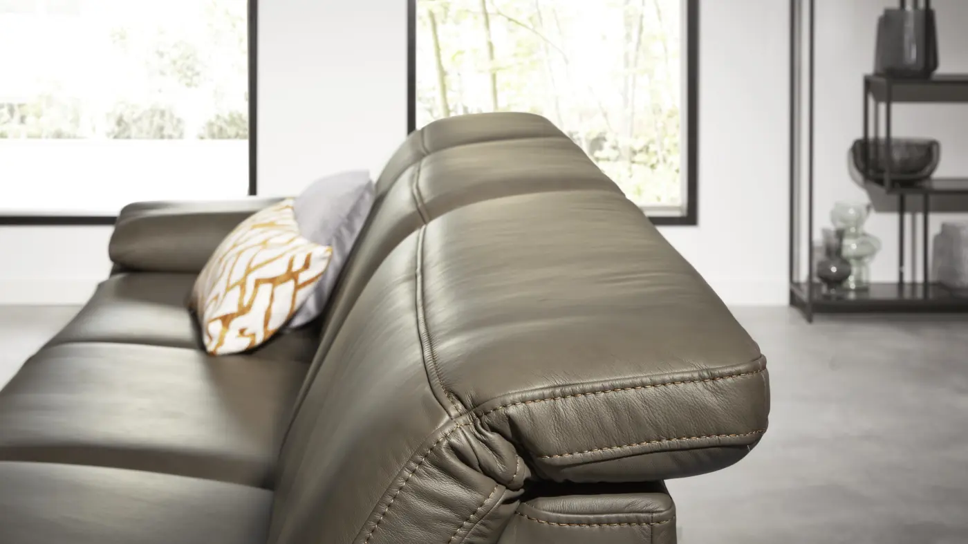 Interliving 4054 Echt Leder Greystone mit Kopfteilverstellungen