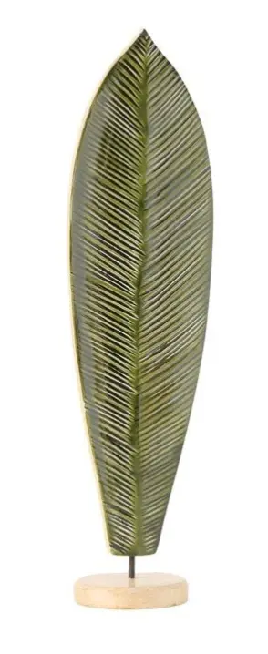 Boltze Dekoaufsteller Musa Blatt Dunkelgrün ca. 63 cm