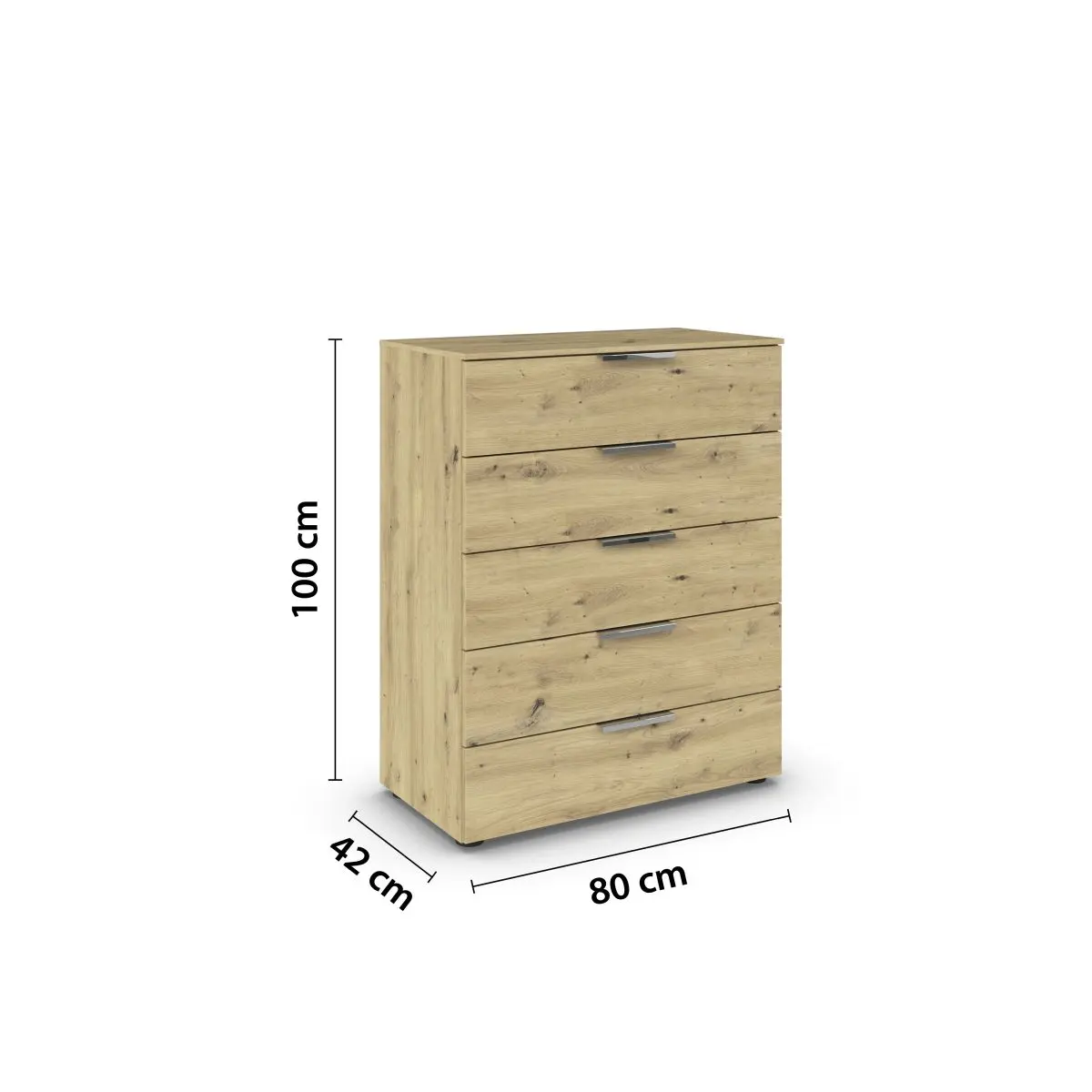 Rauch Kommode Flipp Eiche Artisan ca. 80x100x42 cm