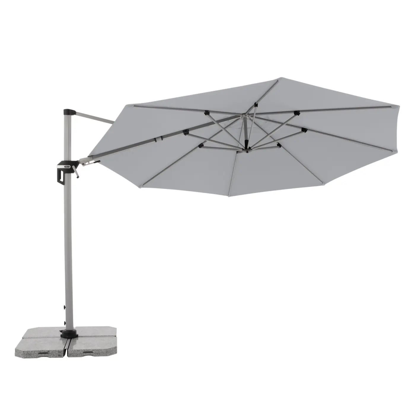 Doppler Pendelschirm ACTIVE ca. 370 cm Durchmesser 8-tlg. Hellgrau