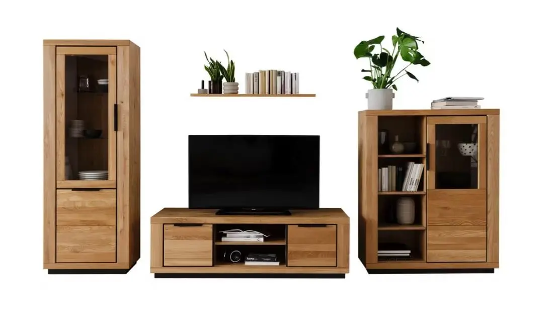 MCA Wohnkombination Greno Wildeiche massiv geölt ca. 387x54x200 cm