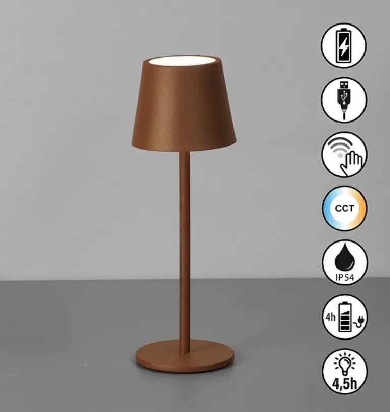 FH Lightning Tischleuchte Rostfarben 27,5 cm