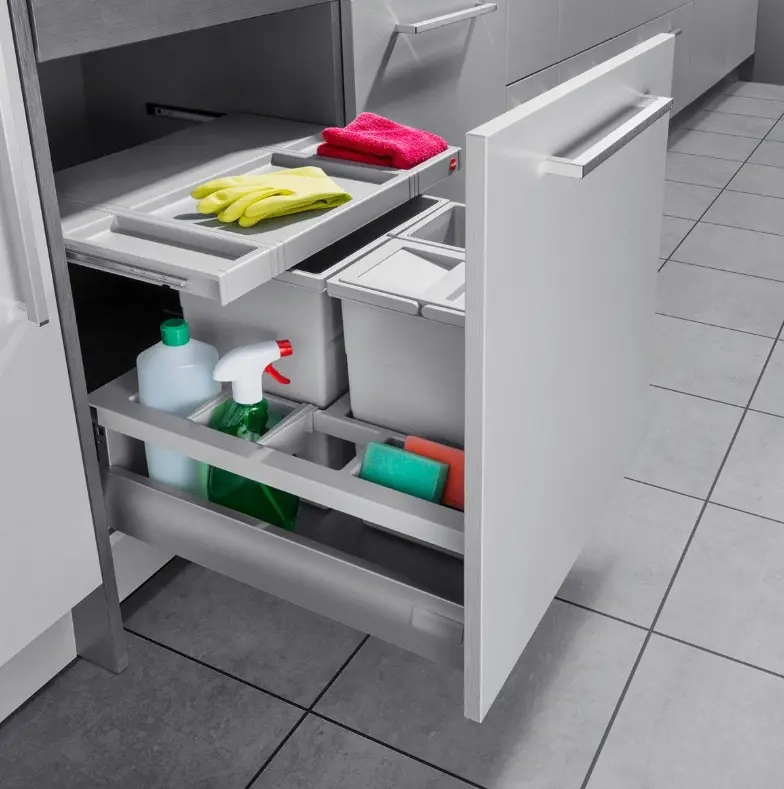 Hailo Abfallsammler Separato K Grau mit Multideckel 1x 18L und 2x 8L ca. 55,7x49,1x34 cm