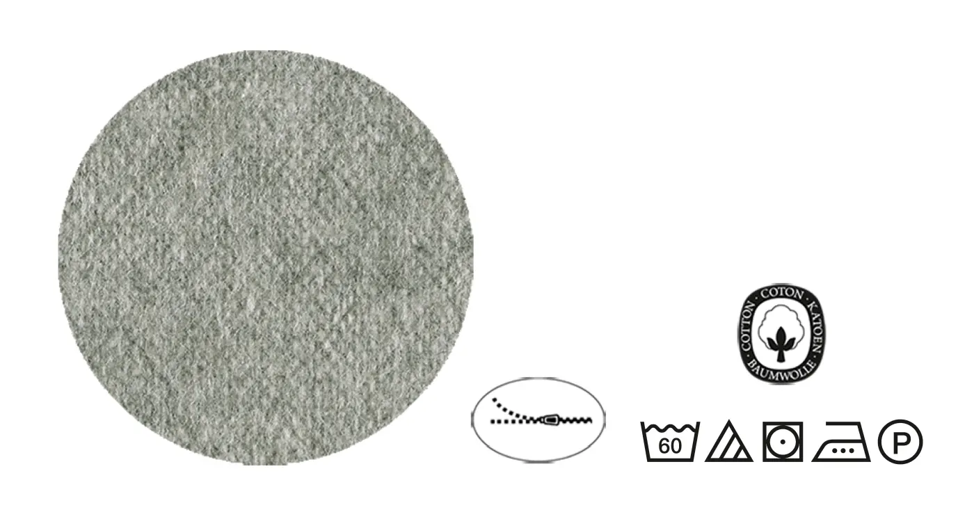 Biberna Melange-Flanell Bettwäsche sturmgrau 1x 135x200 cm + 1x 80x80 cm