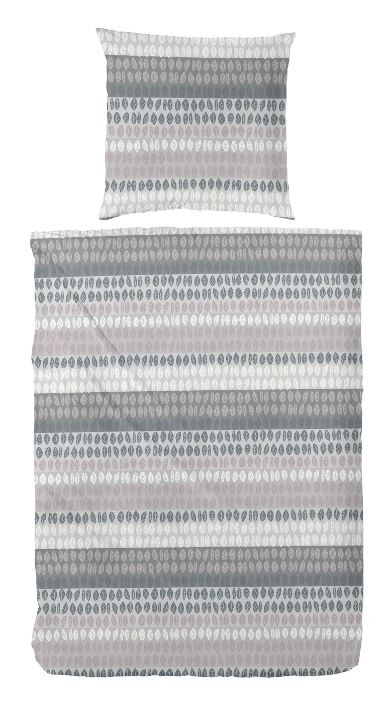 Hahn Biber-Bettwäsche-Set 135x200+80x80 cm grau