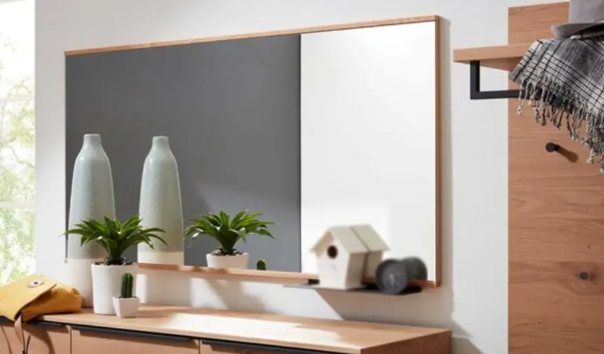 Interliving Garderoben-Set 6005 Eiche Bianco Teilmassiv/Lichtgrau