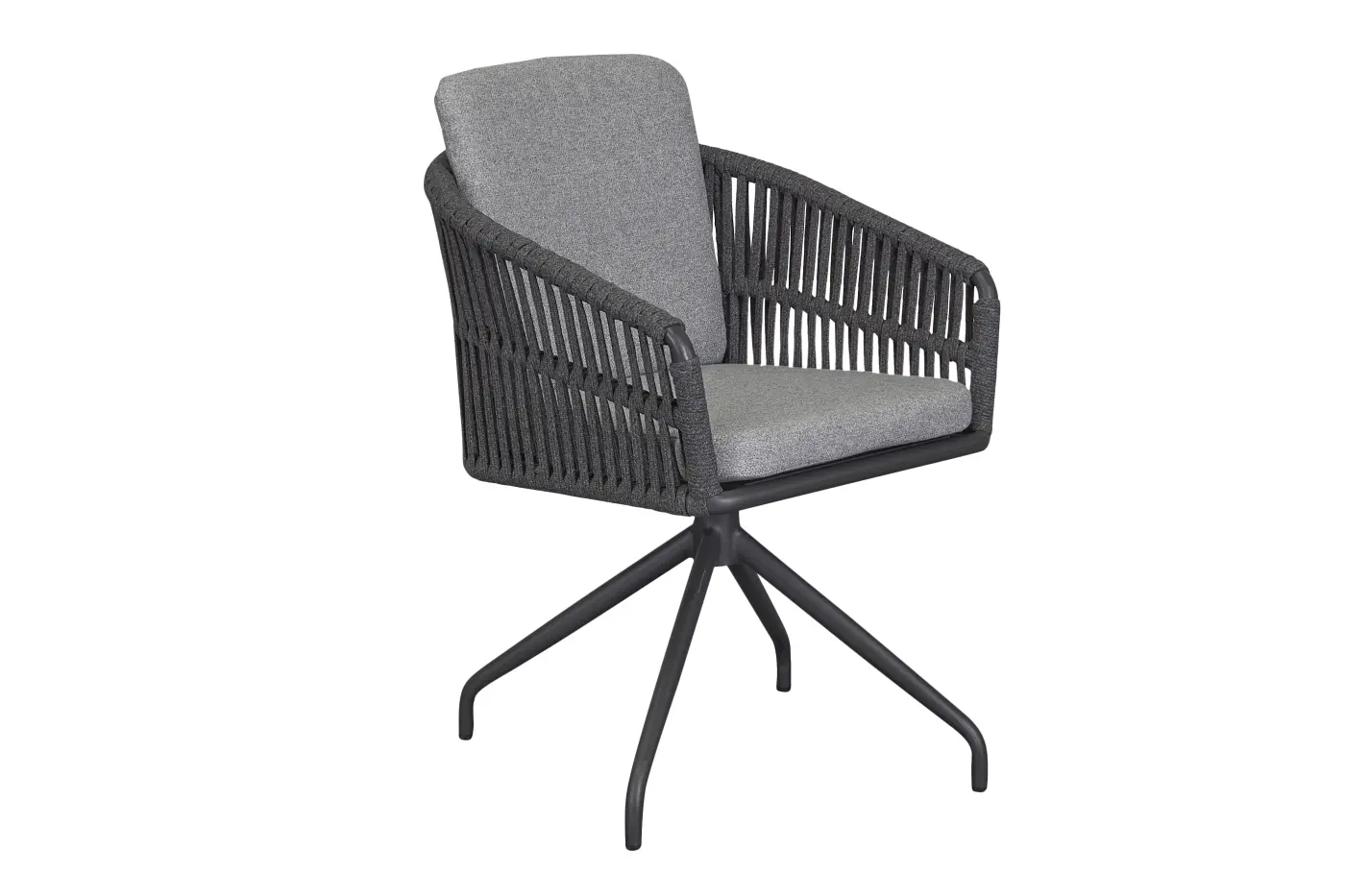 LC Garten-Drehstuhl Genau Rope Anthrazit ca. 61x77x59 cm