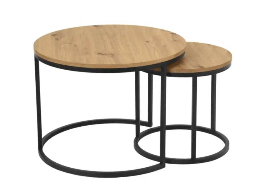 Hela Couchtisch Lindau CT Artisan Eiche Durchmesser 60 cm & 40 cm