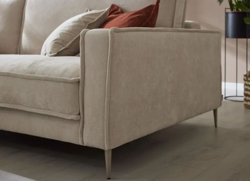 Roomio No. 4102 Garnitur Roma Nature Metallfuß Toffee 190x272 cm Longchair links