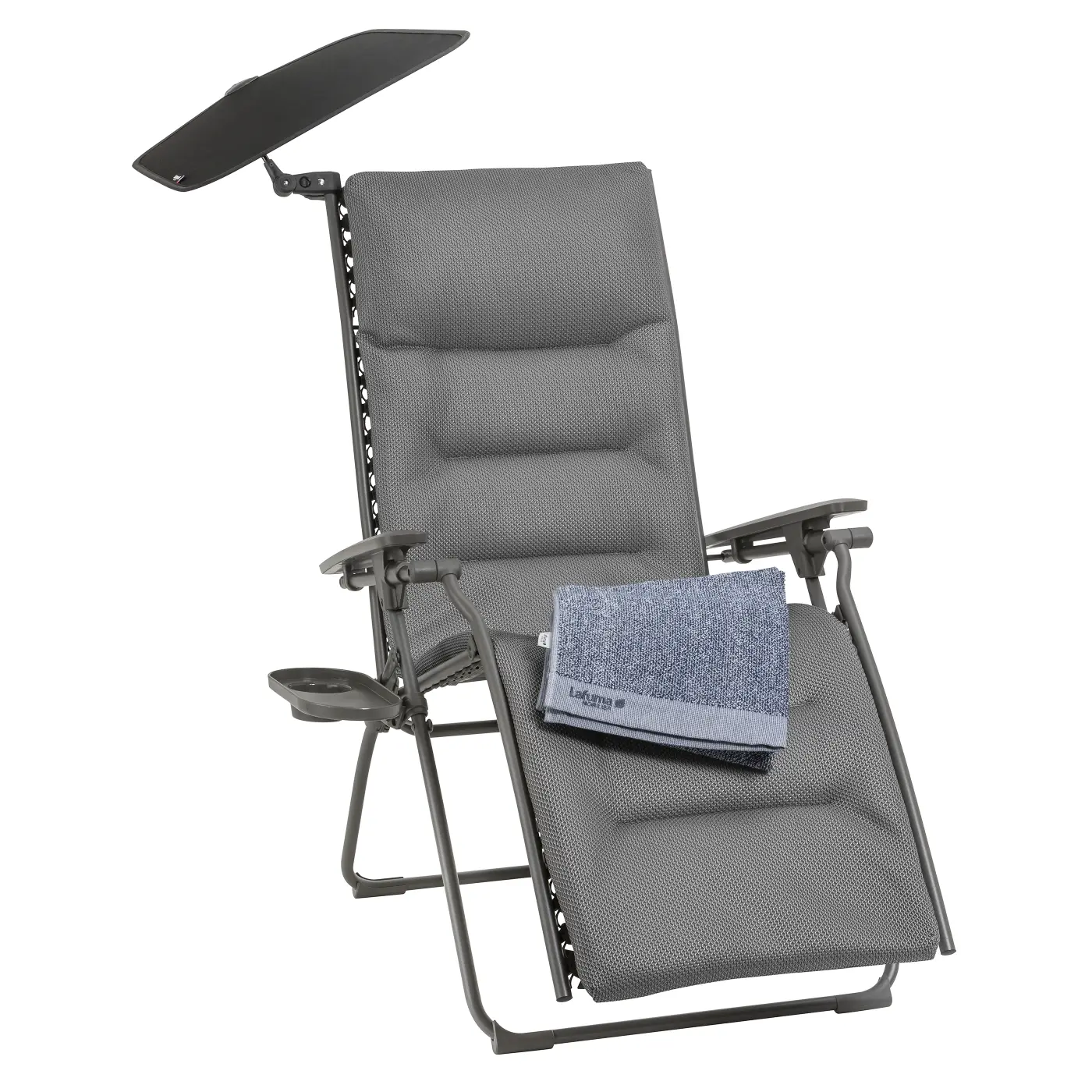 Lafuma Relaxstuhl All In Ash Grau/Stahl Grau ca. 88x117x7083-163 cm