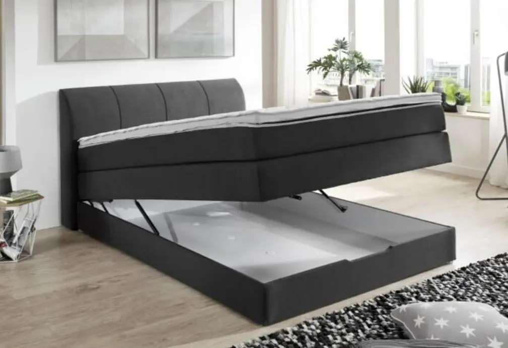 Sun Garden Boxspringbett, 140x200 cm Dessin MT50379-700 anthrazit