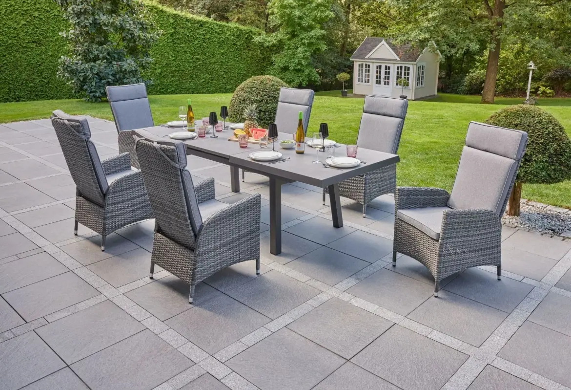 LC Garden Ausziehtisch Vivera ca. 160-210x100x75 cm Betonoptik/Anthrazit