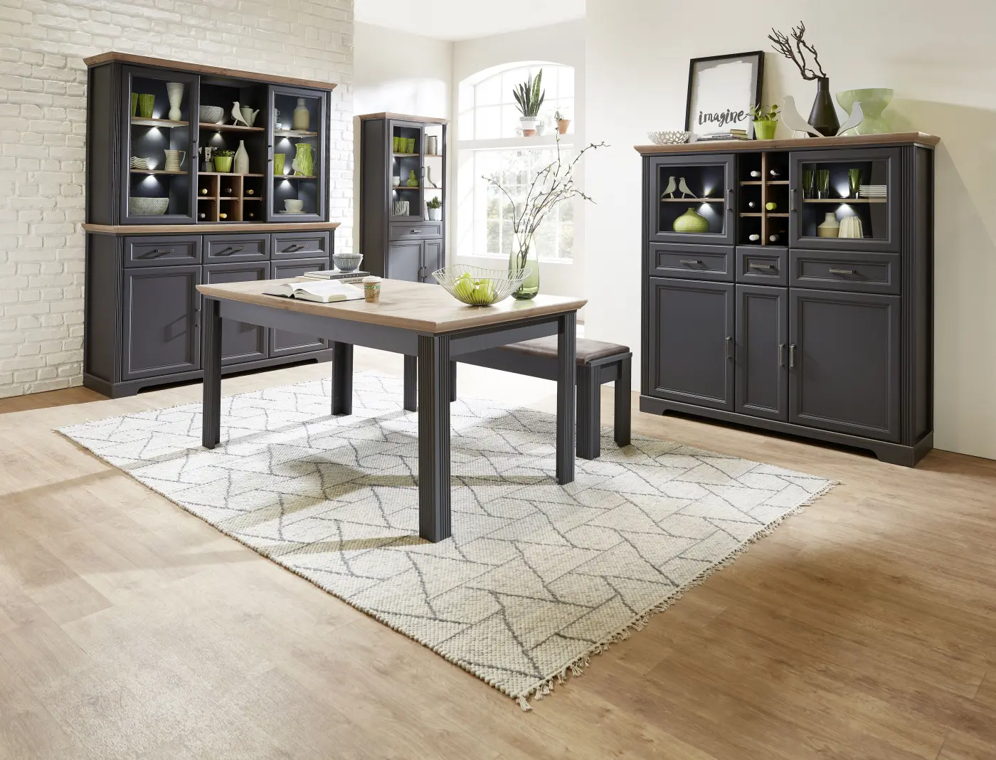 Innostyle Esstisch Jasmin 2LG9GH01, BxHxT ca.160x76x90 cm