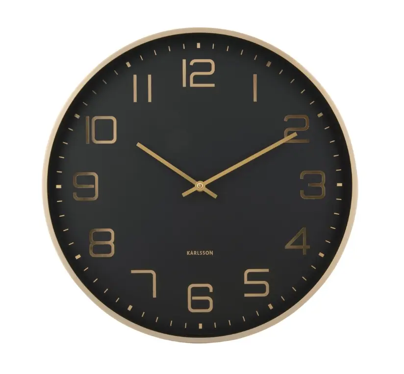 Karlsson Wanduhr Elegance Glow schwarz Durchmesser 40 cm