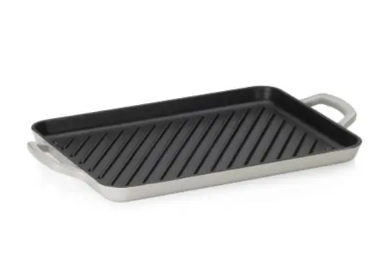 Kela Grillplatte Calido Gusseisen ca. 25 x 35 cm Hellgrau