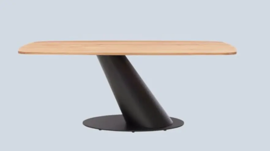 Interliving Design-Tisch 5121 Massiv geölt / Grafikgestell schwarz matt 200x100 cm