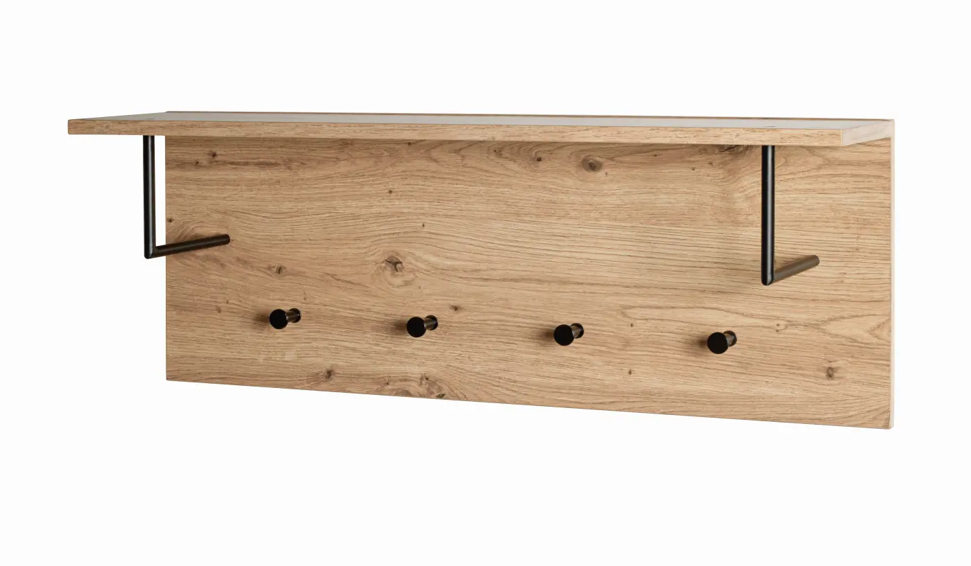 HAKU Wandgarderobe Parma 8 eiche, schwarz