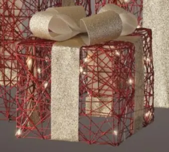 Kaemingk Micro LED Geschenkschachtel rot 15x15x20 cm
