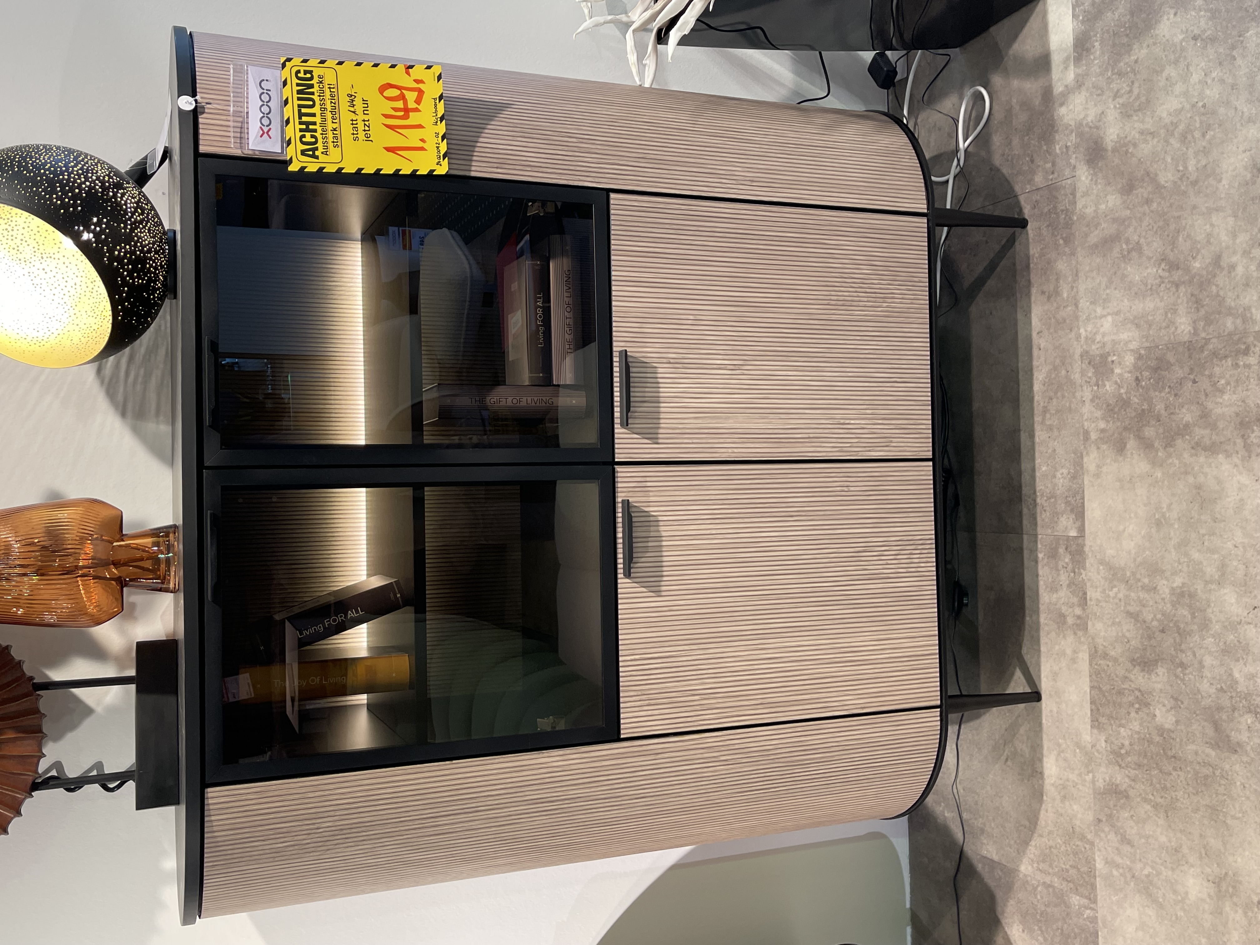Highboard Aramon Natur ca. 140x125x45 cm inkl. Beleuchtung