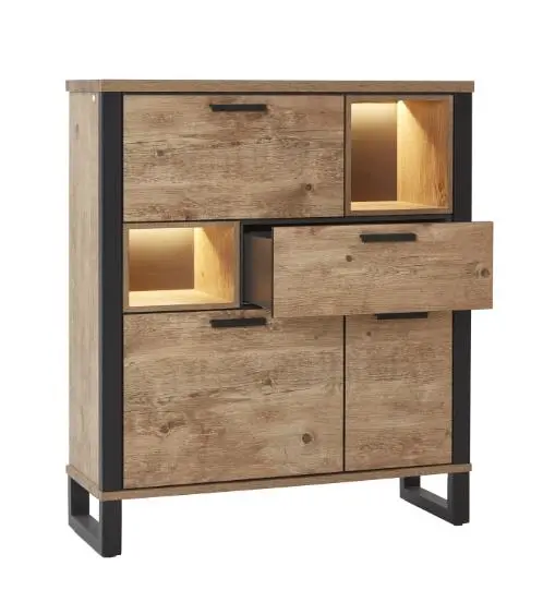 Habufa Highboard Perth 51783BRN, Braun ca. 120x140x42 cm Habufa Highboard Perth 51783BRN, Braun ca. 120x140x42 cm