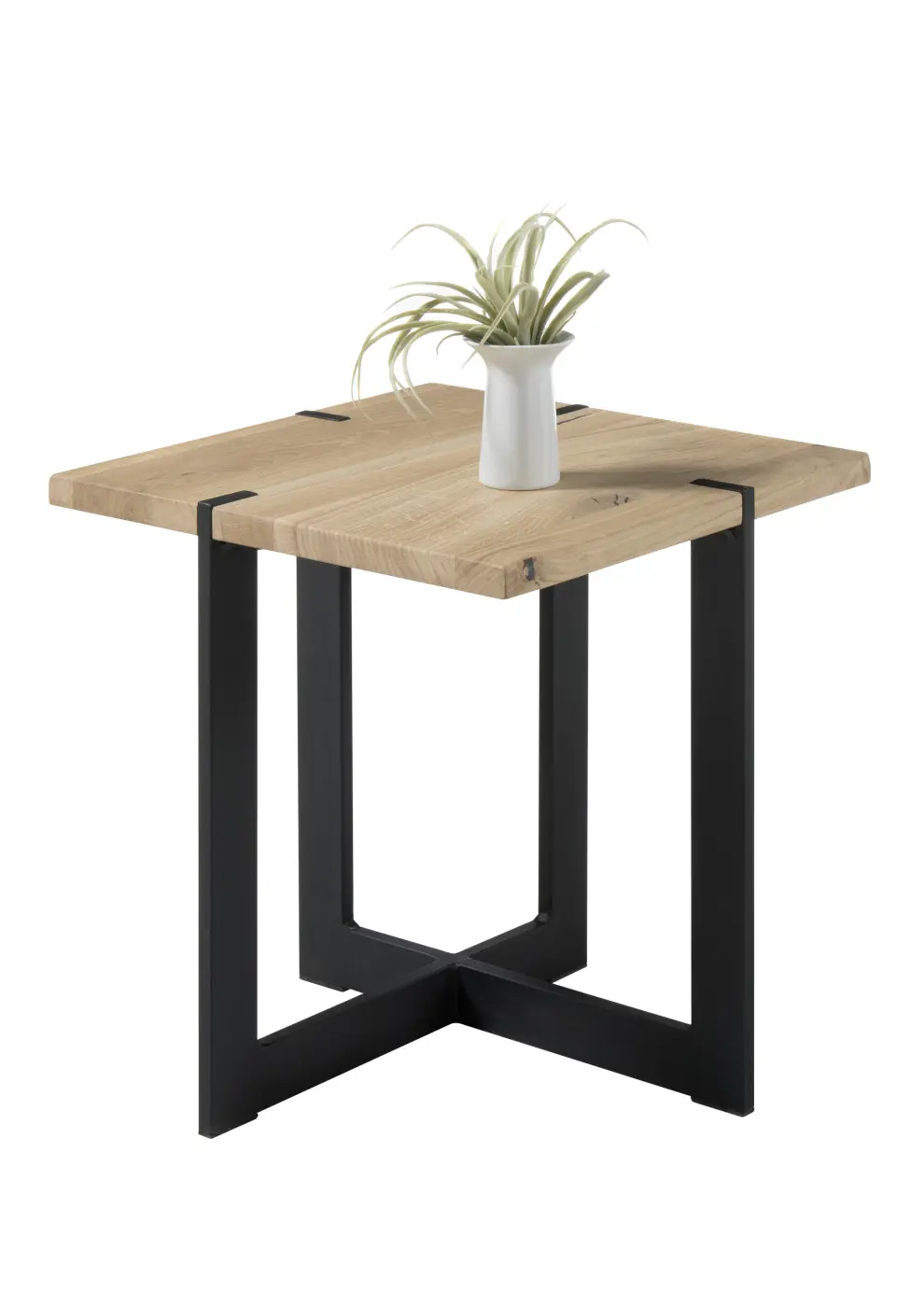MINI Beistellt.  FS Eiche massiv/Metall schw. BHT ca.  45x 50x45 cm