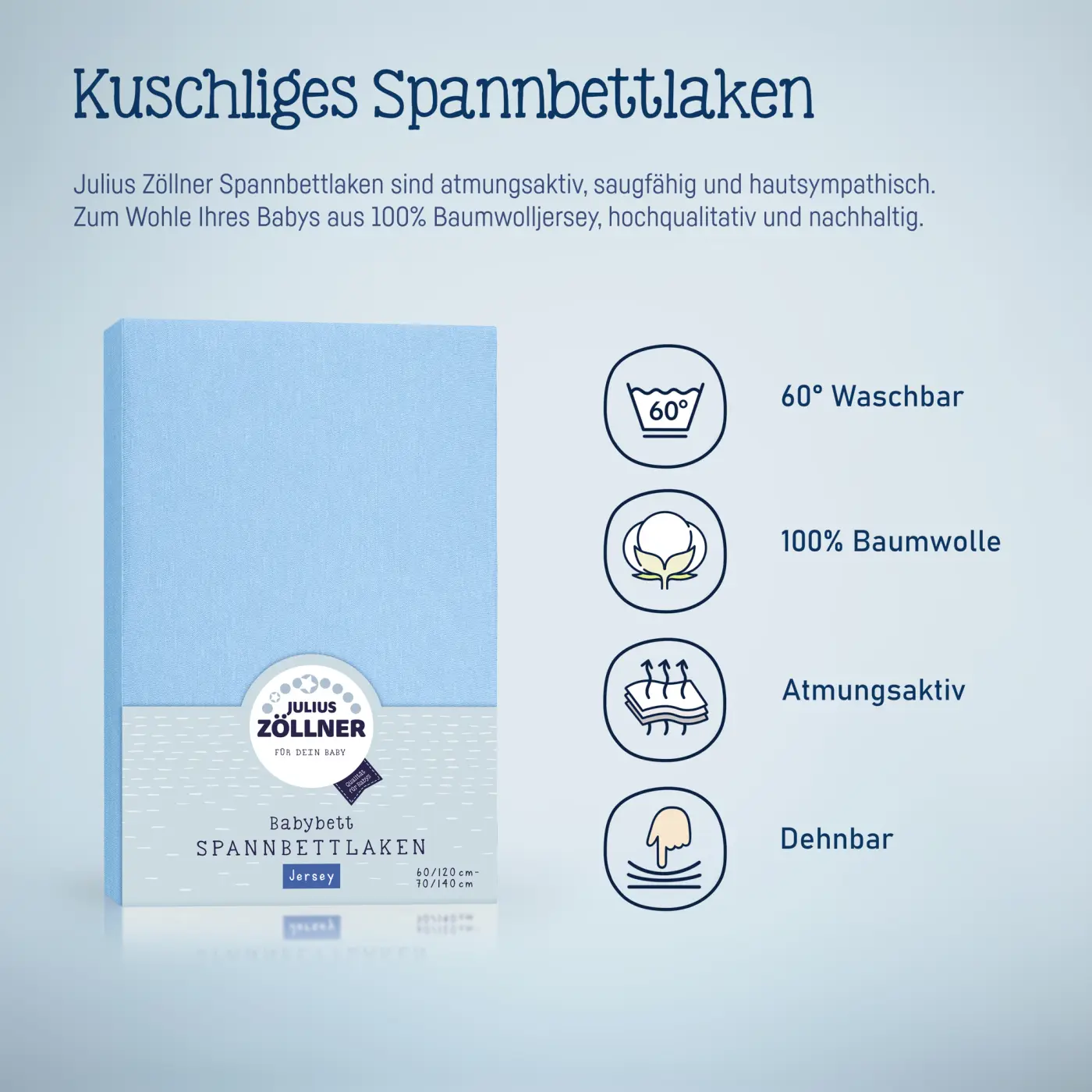 Zöllner Spannbetttuch Jersey hellblau