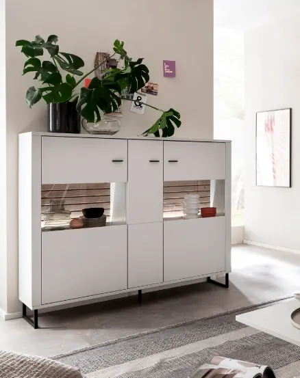 MCA Highboard Modern white ca.159x136x37 cm
