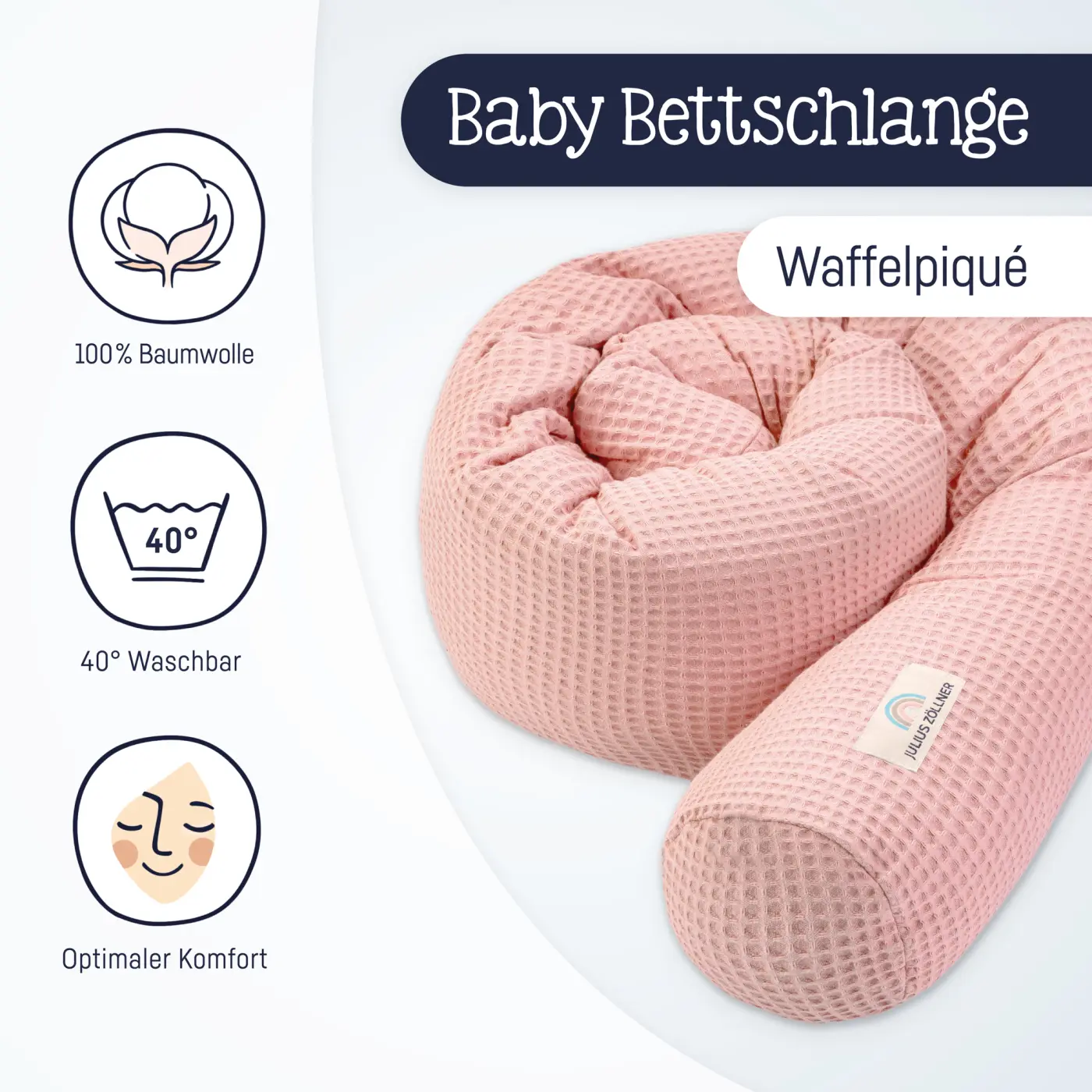 Zöllner Bettschlange Waffelpiqué Blush