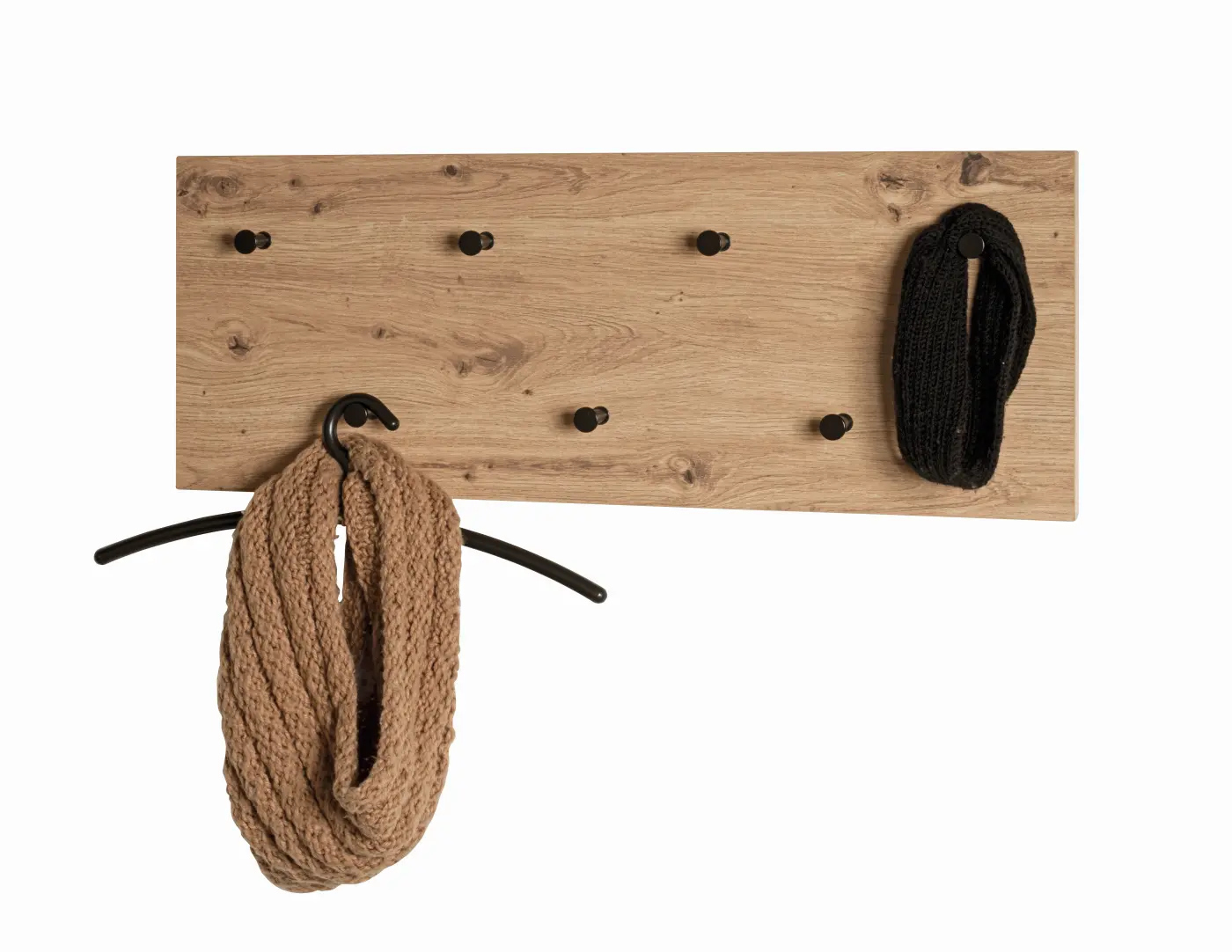 HAKU Wandgarderobe Parma 3 eiche, schwarz