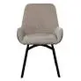 3S Frankenmöbel Stuhl ST-0713, Bezug: braungrau/grau, Gestell: Metall schwarz, mit Drehfunktion BxHxT ca.55x87x50 cm