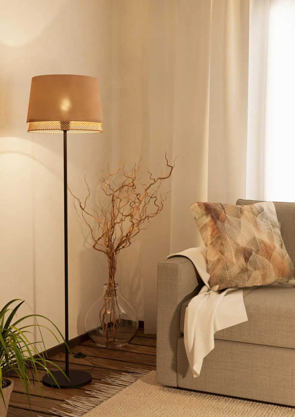 Eglo Stehleuchte Natur 153 cm E27