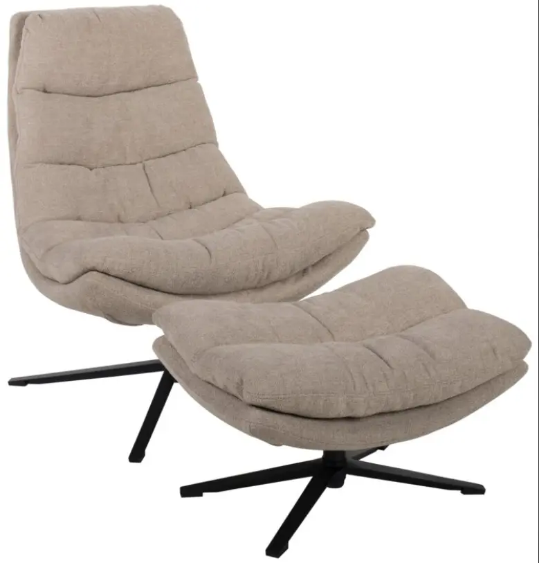 Duo Collection Relaxsessel mit Hocker Porto Sand