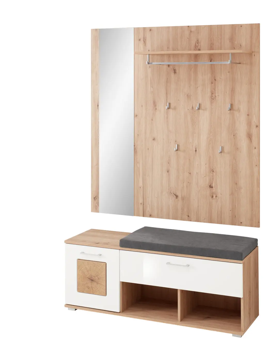 Innostyle Gaderobe/Dielenmöbel Fun Garderobe braun, weiß, Eiche, Holz