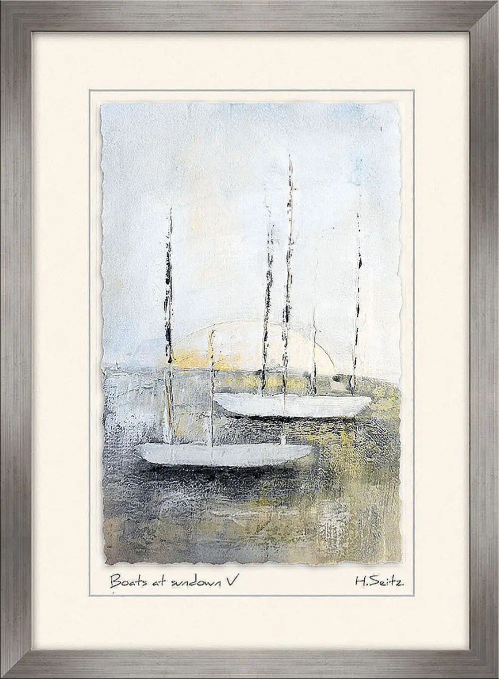 ars graphica Real-Art 76x56cm - Seitz: Boats at sundown V