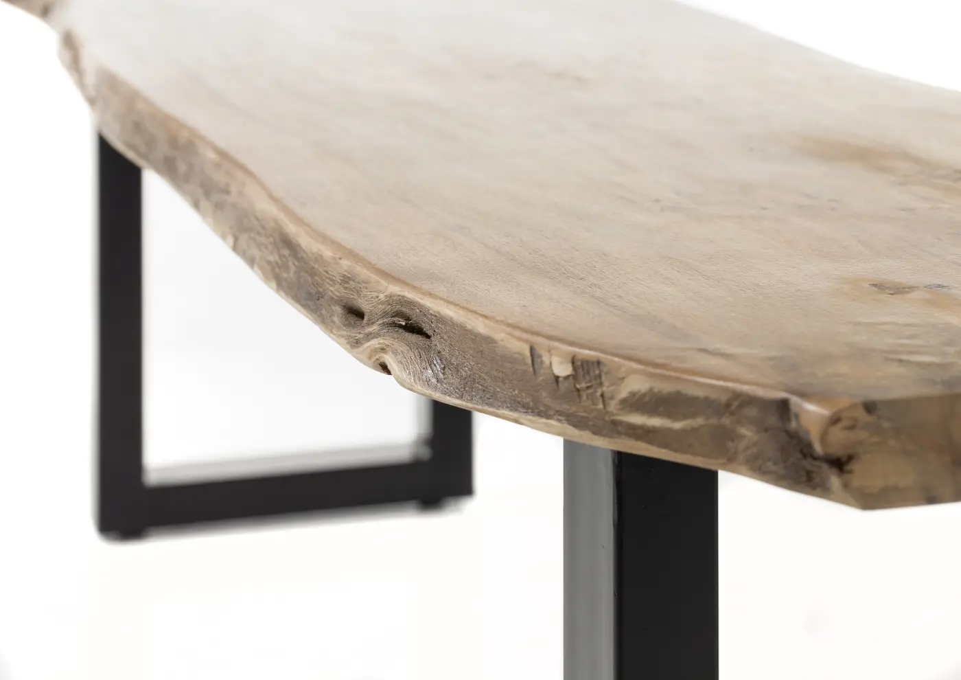 Stolkom Bank India Akazie Massiv mit Baumkante ca. 160x47x42 cm