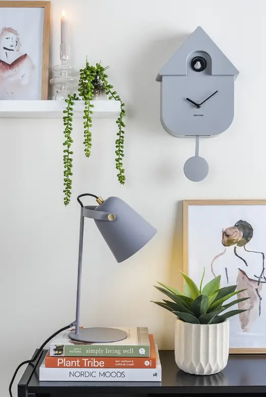 Karlsson Wall Clock Modern Cuckoo Jungle green ca. 21x41x8,5 cm