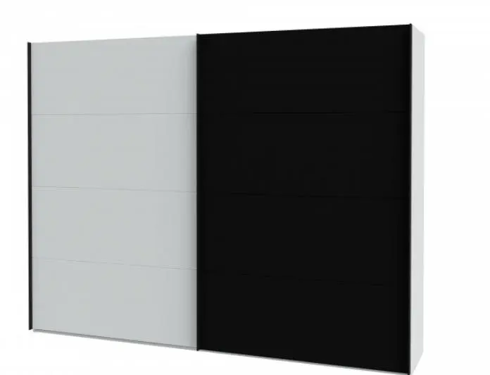 Forte Schwebetürenschrank High Rock Secret grey/Fabric Black ca. 270x211x62 cm