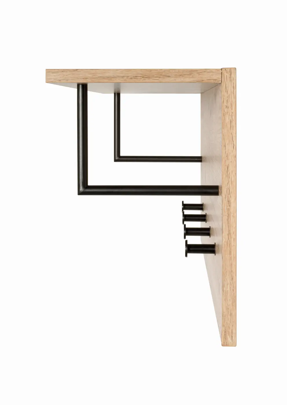 HAKU Wandgarderobe Parma 8 eiche, schwarz
