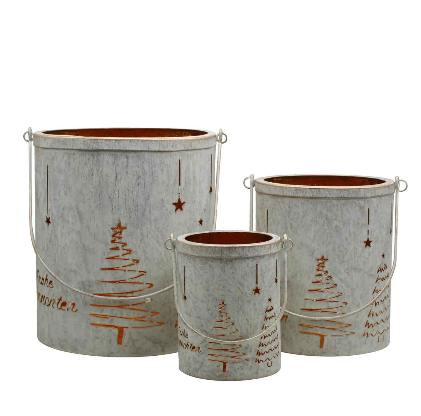 LC Wholesaler Laterne 23 cm Eisen grün gewischt